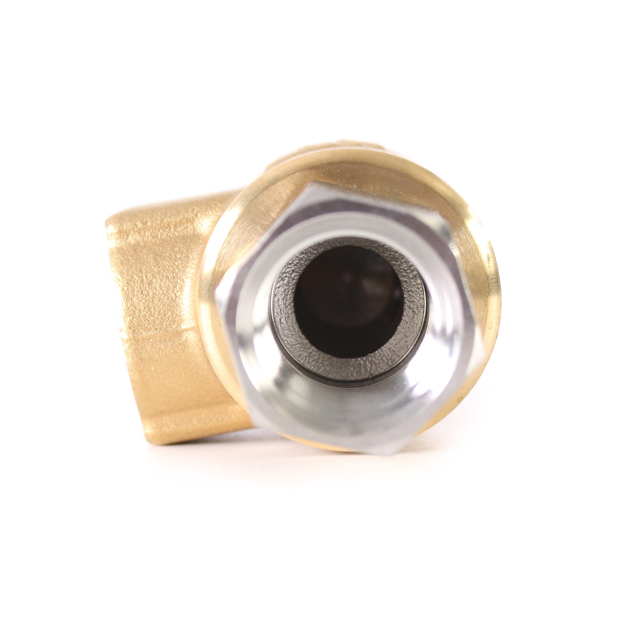 Eley 90° High Pressure Hose Reel Swivel with brass and stainless steel, 1/2-inch F x 1/2-inch M, threaded male angle