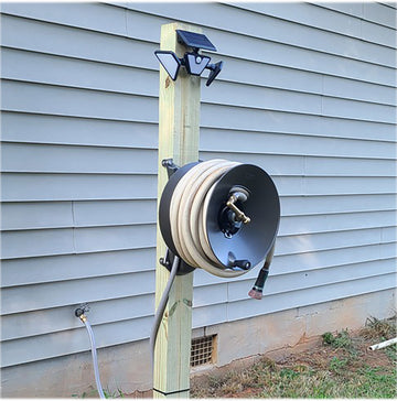 Eley Hose Garden Hose Reel Holder Wood Post Mount Garden Hose Reel
