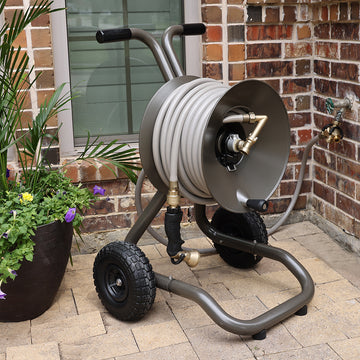 Wall Mount Heavy-Duty Stainless Steel Hose Reel Portable Garden