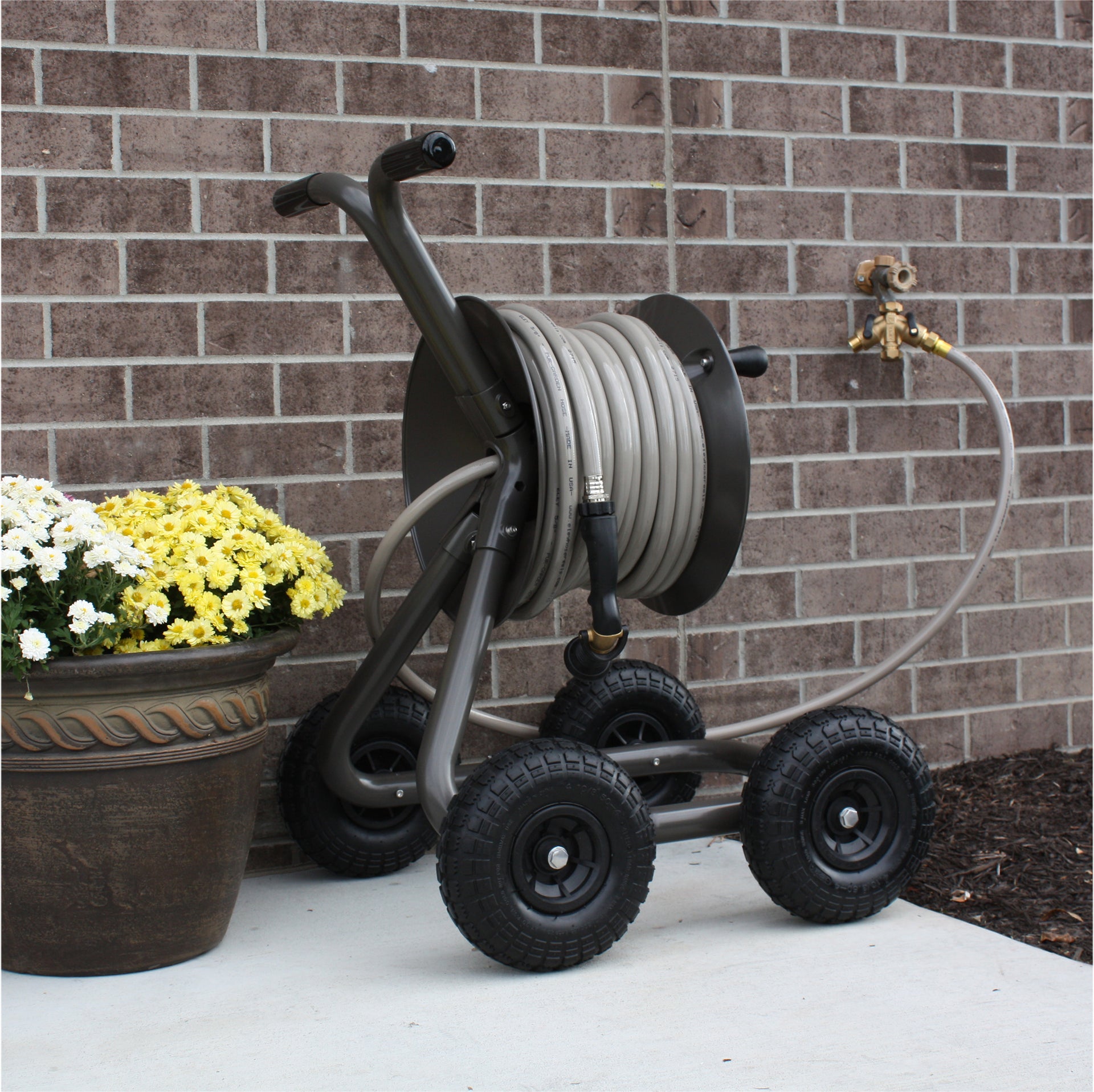 4 Wheel Garden Hose Reel Cart Eley Hose Reels