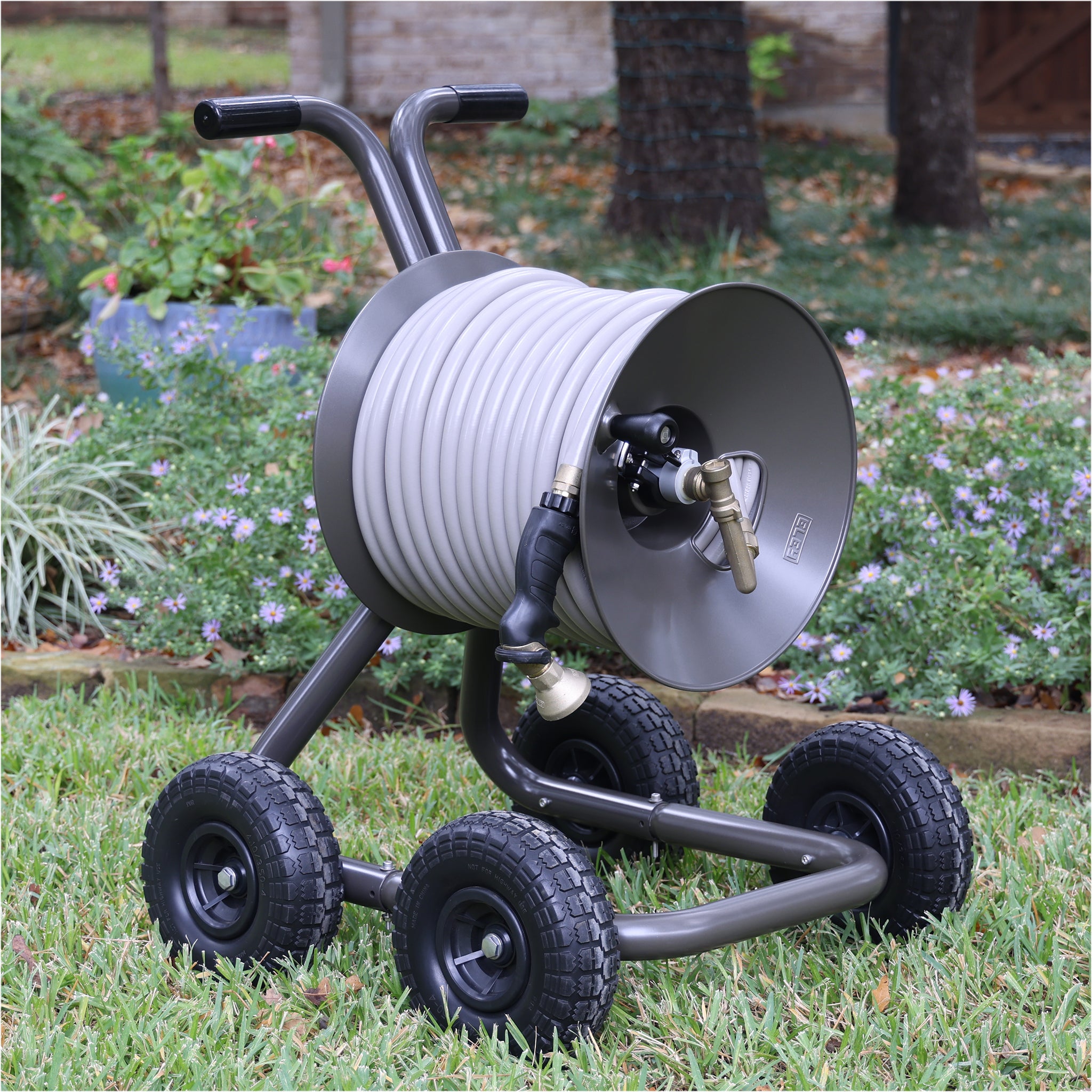  ELEY Hose Reel Cart with Wheels - Portable Heavy Duty