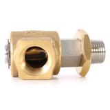 Eley 60° High Pressure Hose Reel Swivel made from brass and stainless steel, 1/2-inch M x 1/2-inch F, threaded female angle